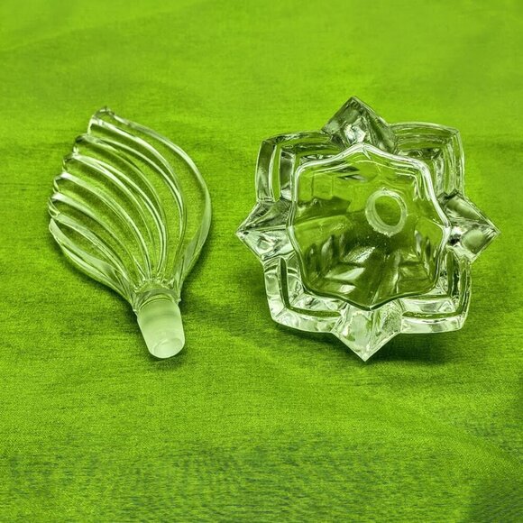 Vintage Art Deco Clear Crystal Perfume Bottle - Picture 5 of 7